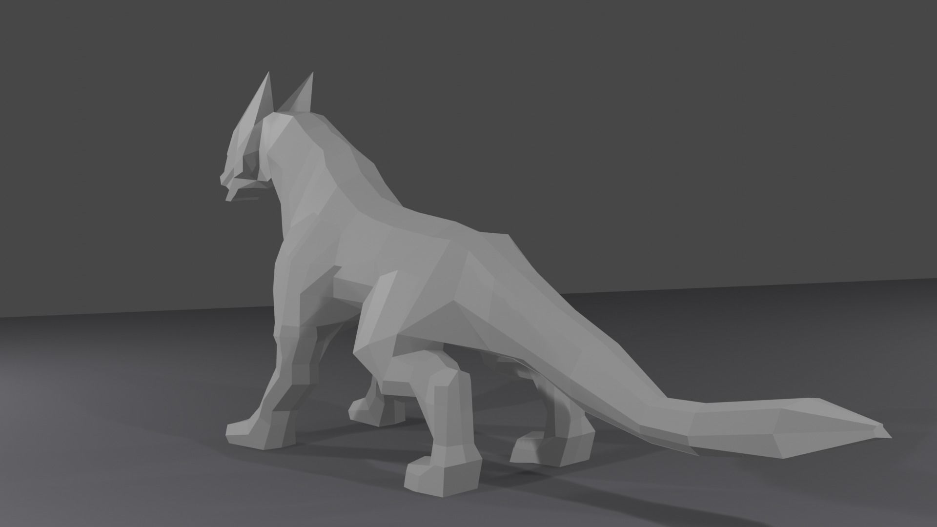 Dragon wolf Low-poly 3D model_4