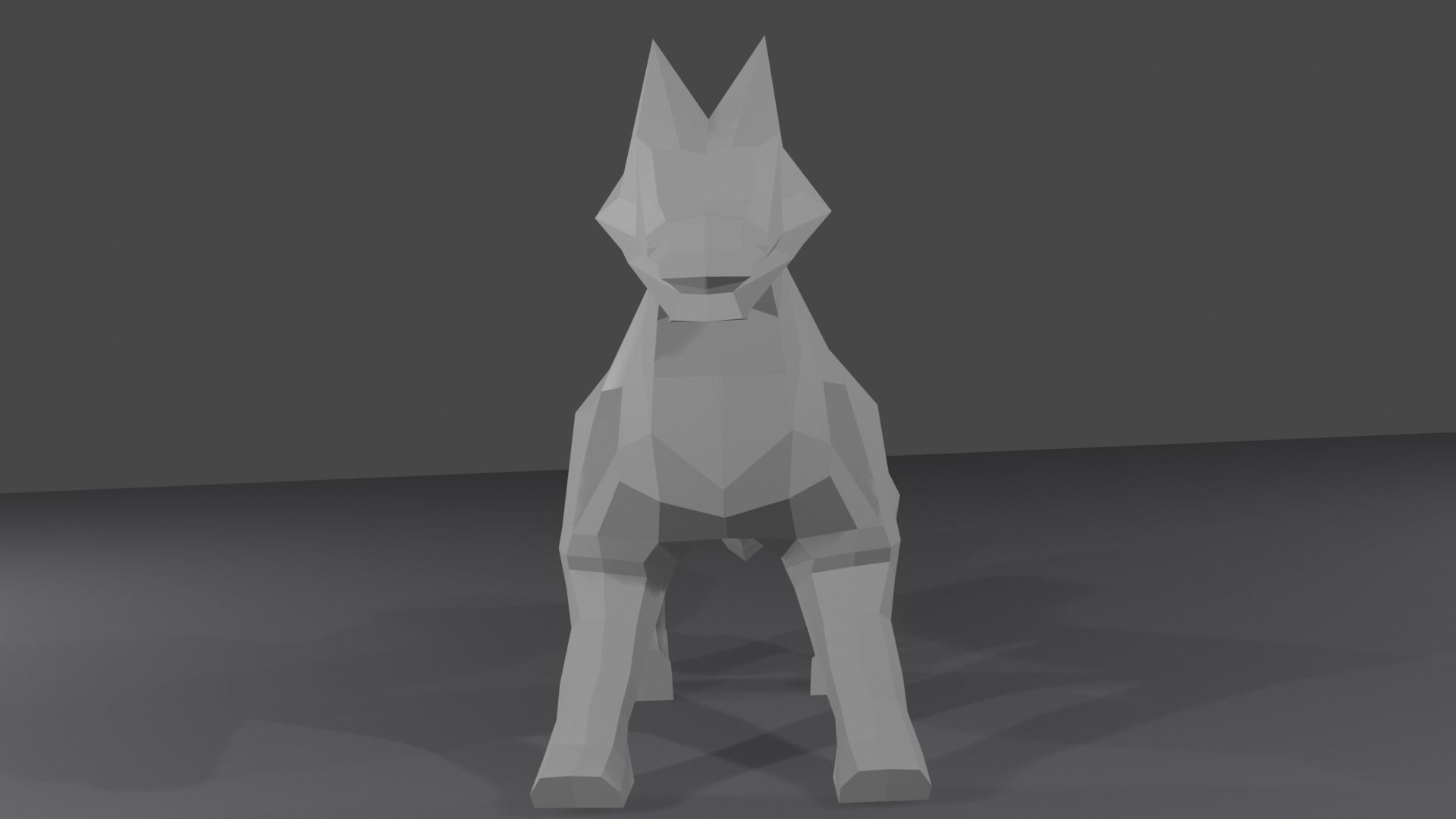 Dragon wolf Low-poly 3D model_6