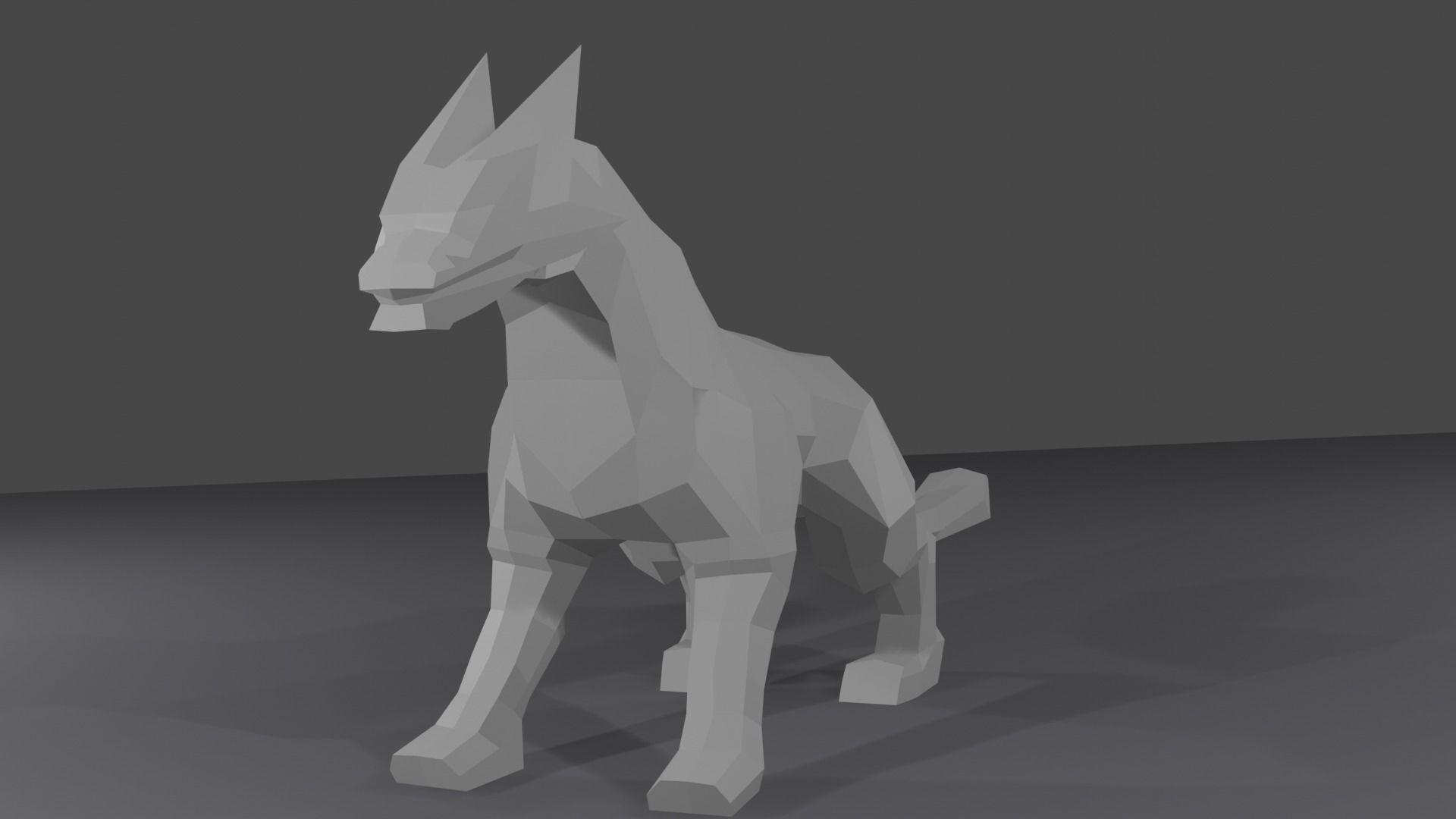 Dragon wolf Low-poly 3D model_2