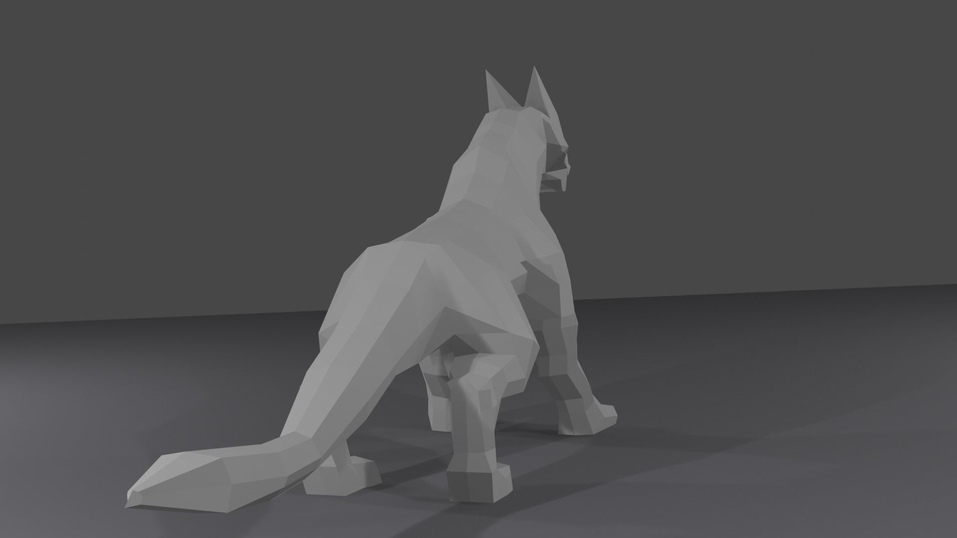 Dragon wolf Low-poly 3D model_3