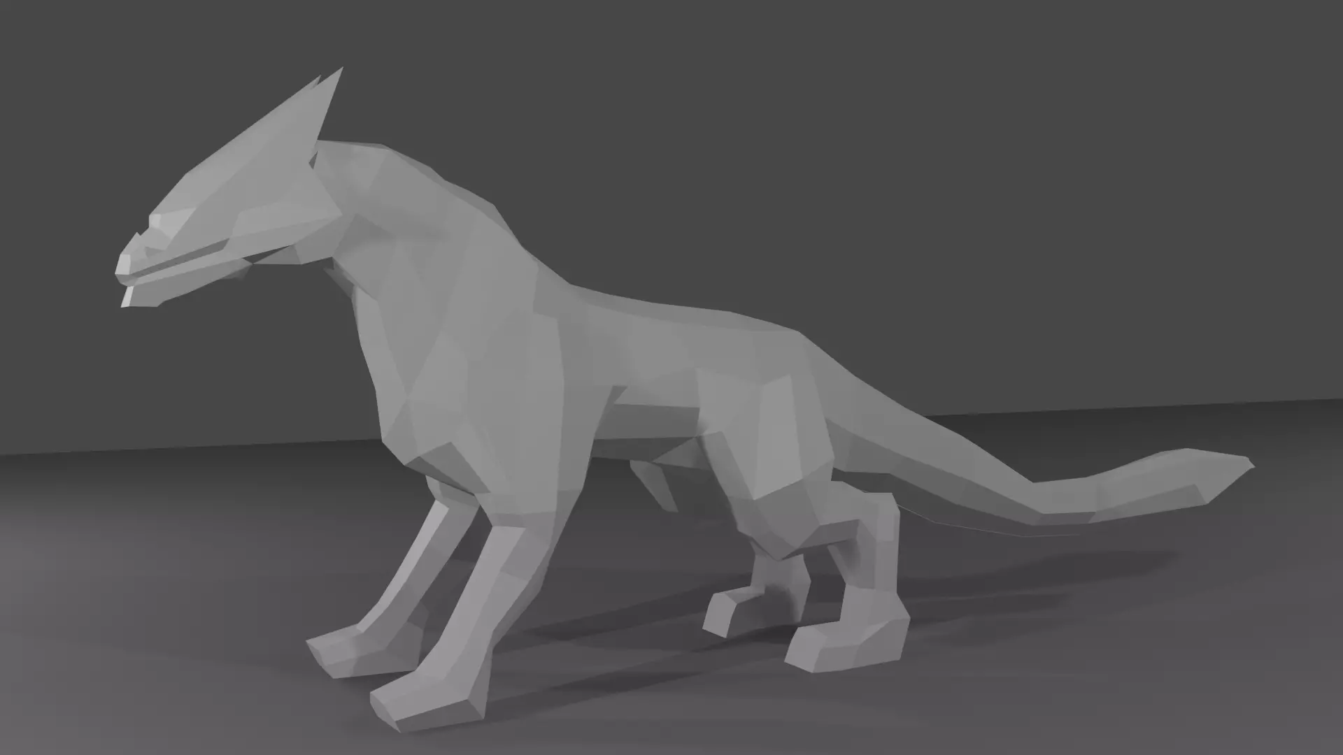 Dragon wolf Low-poly 3D model_0