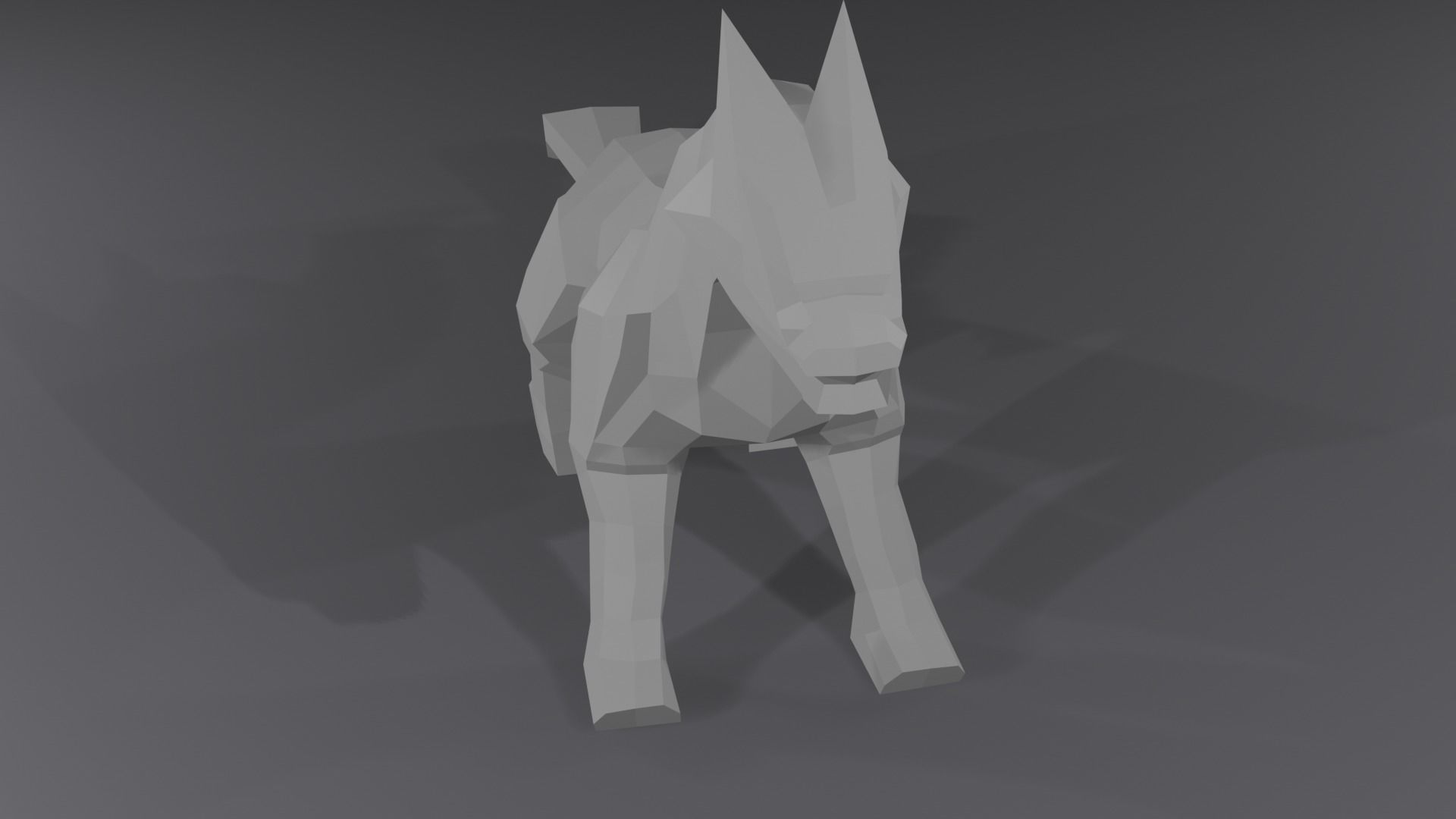 Dragon wolf Low-poly 3D model_8