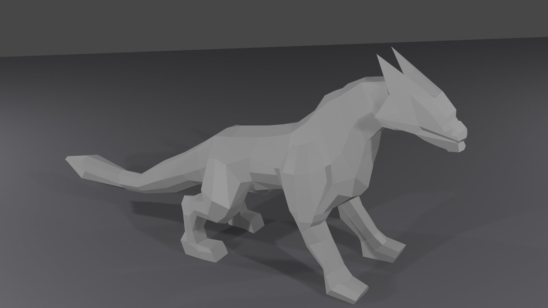 Dragon wolf Low-poly 3D model_7