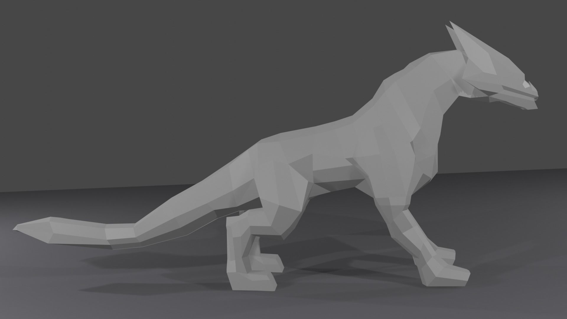 Dragon wolf Low-poly 3D model_5