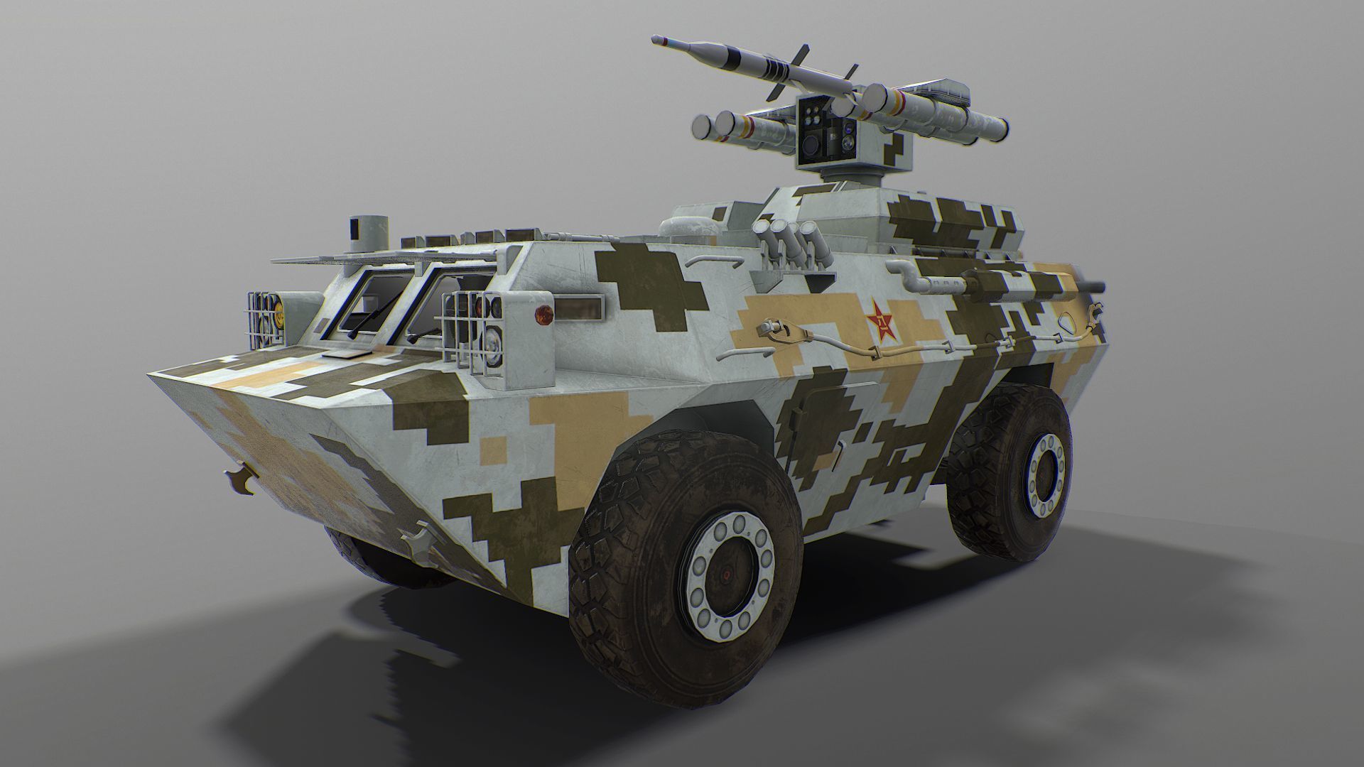 AFT-9 plus missile Low-poly 3D model_14