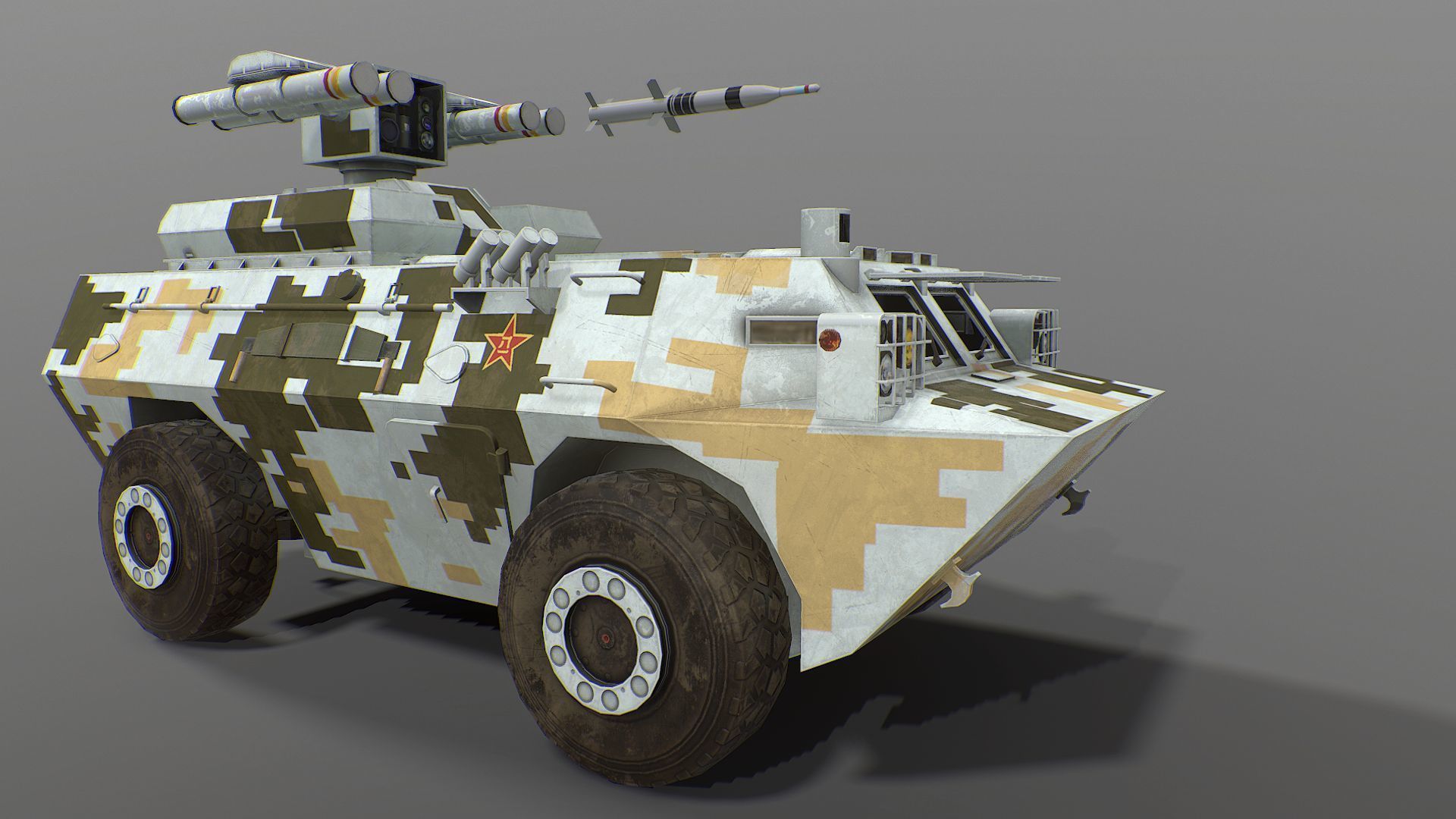 AFT-9 plus missile Low-poly 3D model_17