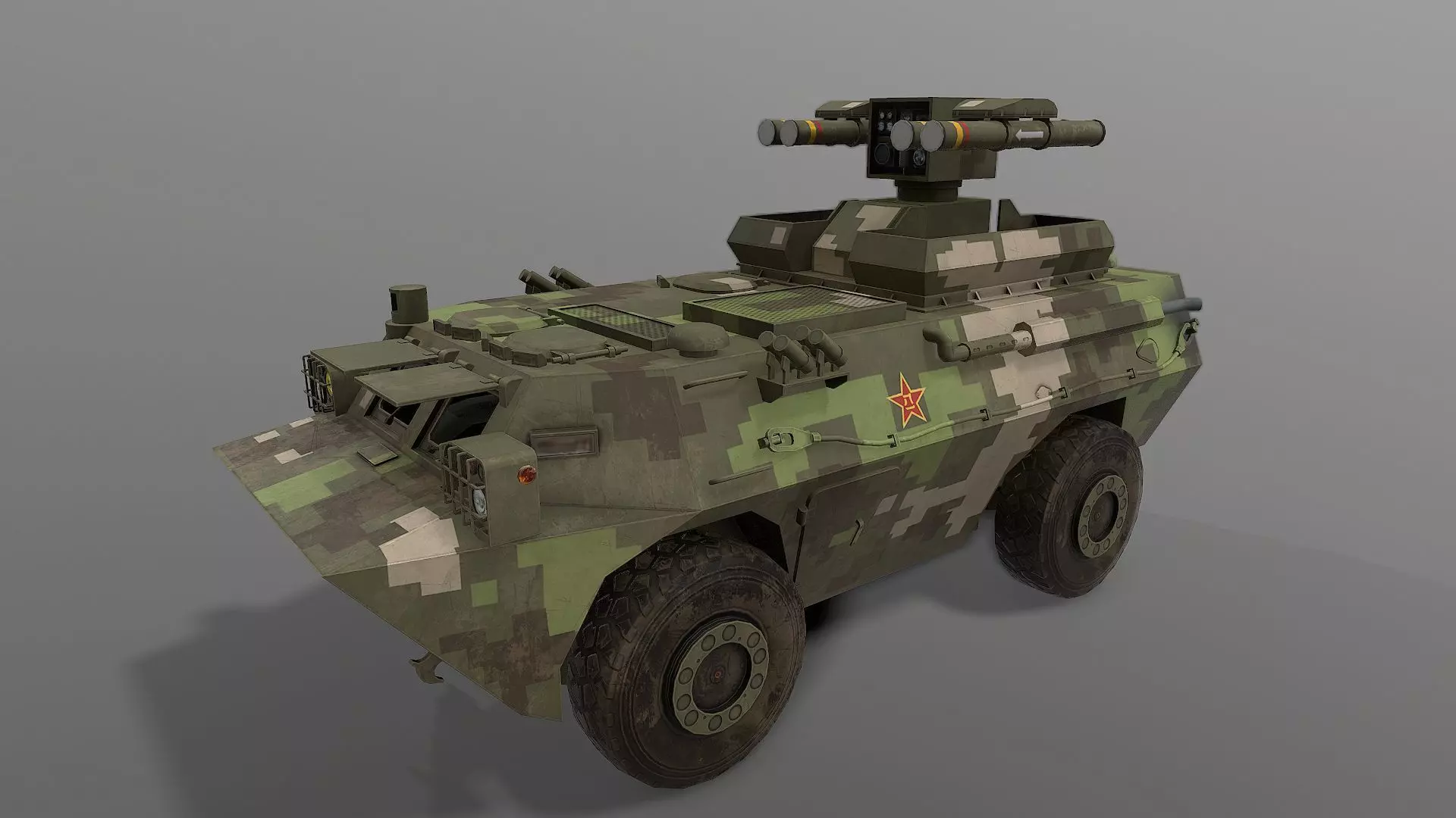 AFT-9 plus missile Low-poly 3D model_0