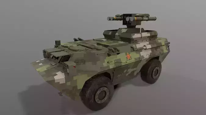 AFT-9 plus missile Low-poly 3D model