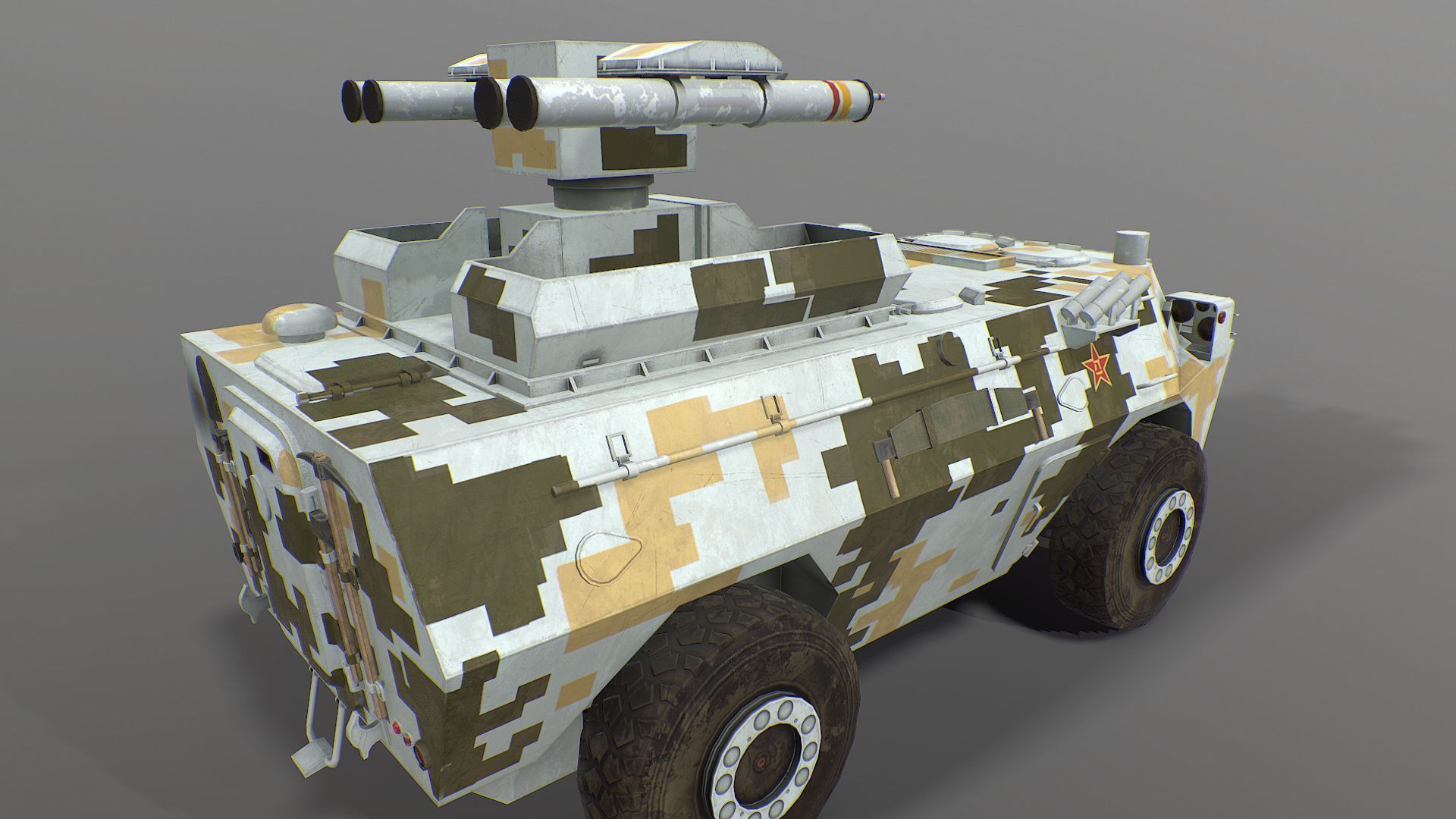 AFT-9 plus missile Low-poly 3D model_15