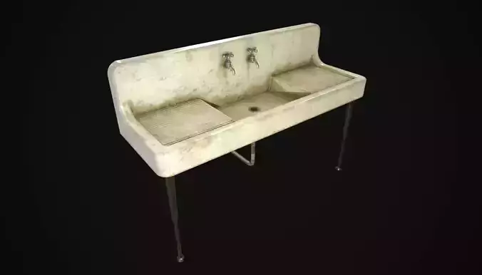 Antique Kitchen Sink Low-poly 3D model