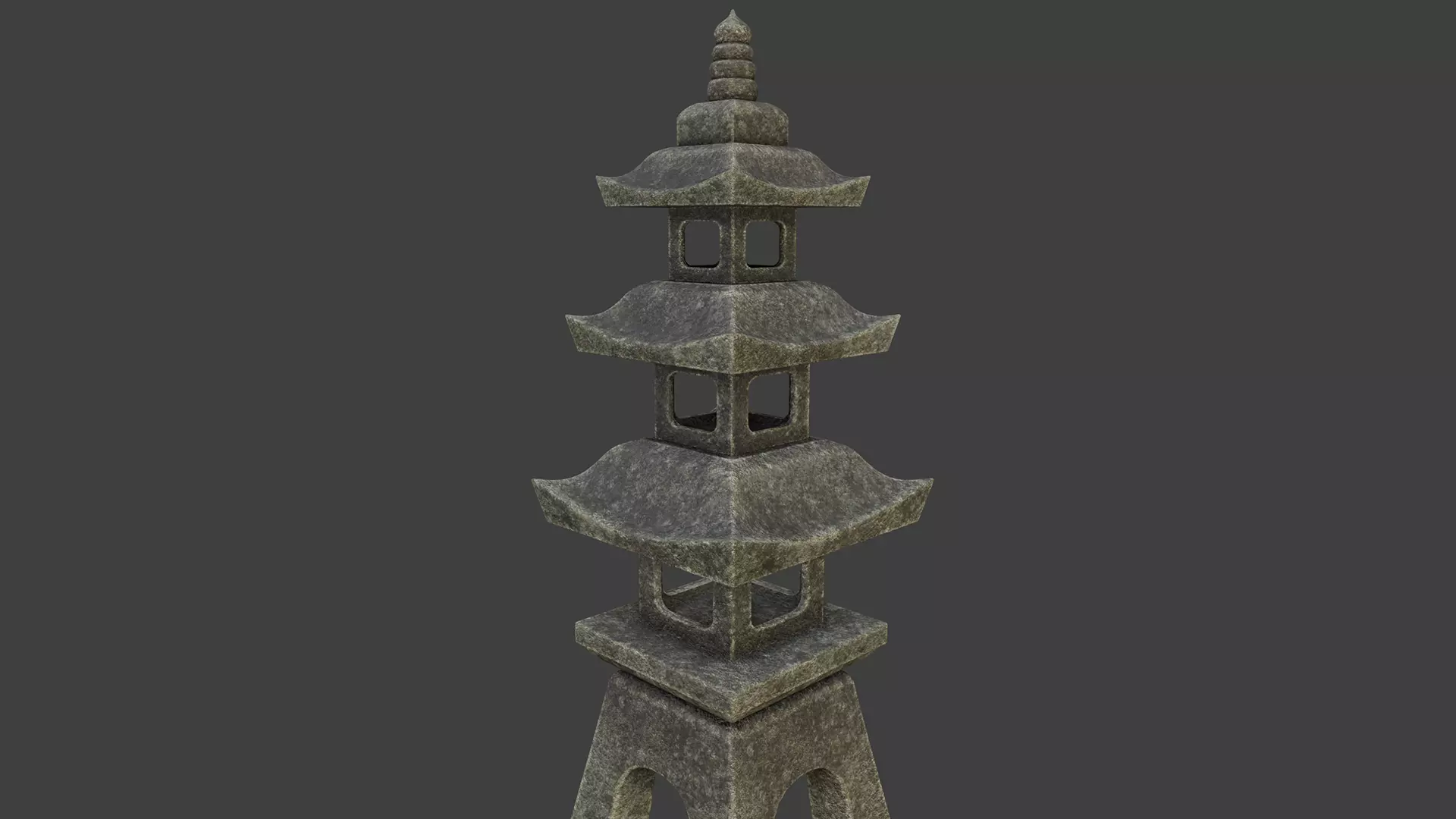 Japanese Stone Lantern 9 Low-poly 3D model