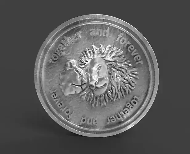 WEDDING lion COIN 3D PRINTIING MEDAL