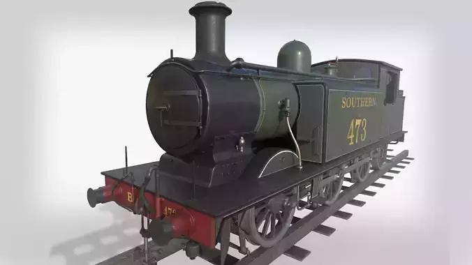 Steam Train Low-poly 3D model