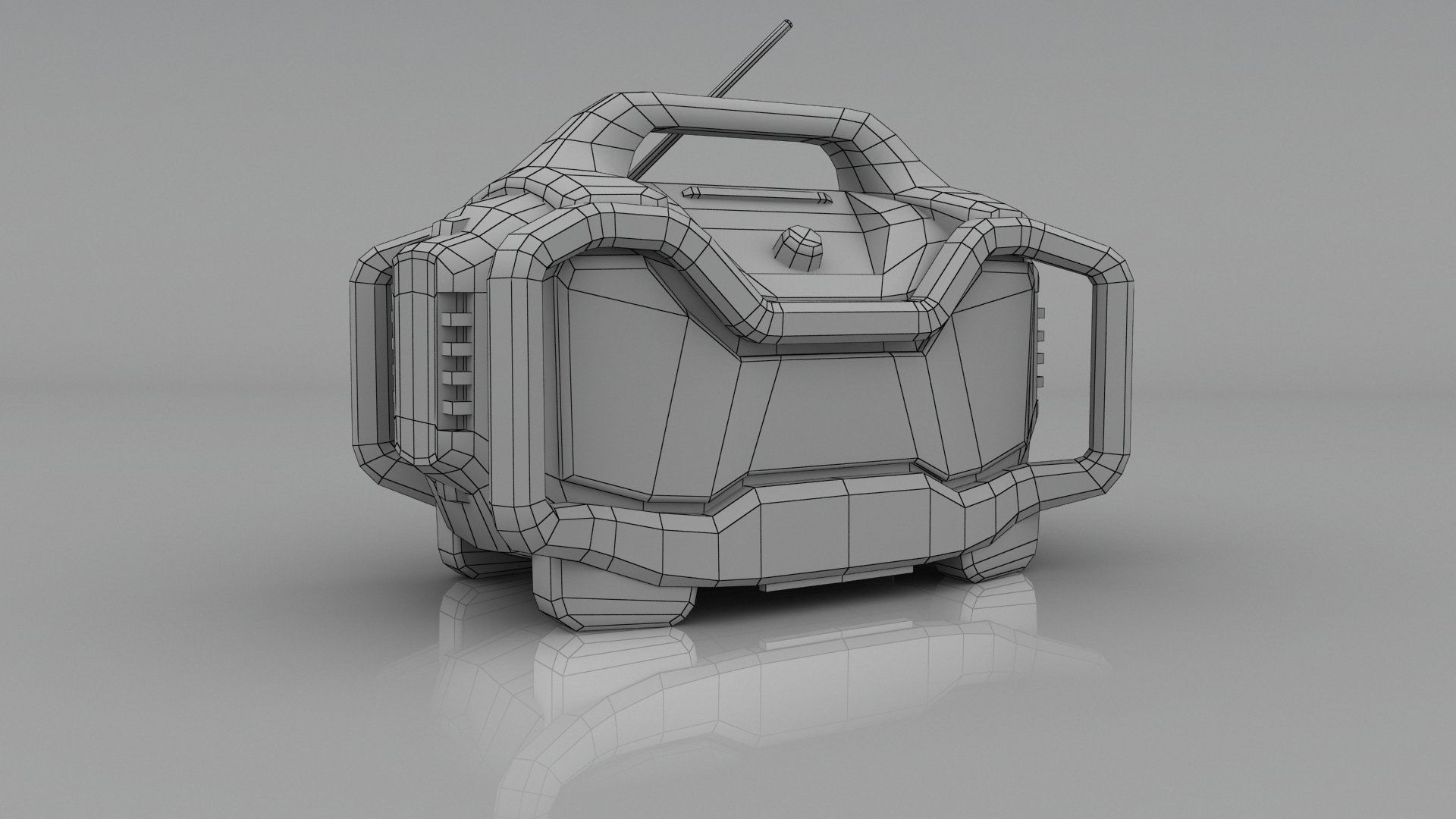 DEWALT Bluetooth Radio DCR025 Low-poly 3D model_1