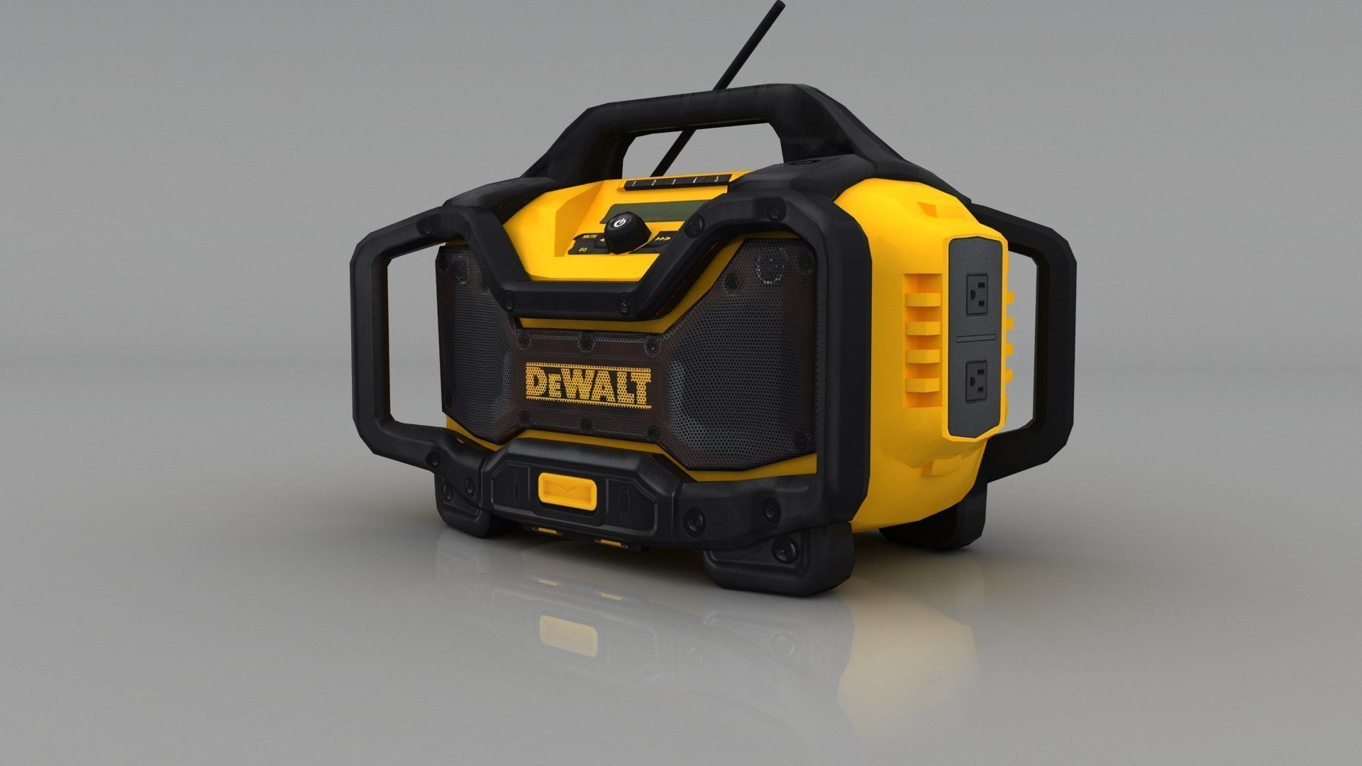 DEWALT Bluetooth Radio DCR025 Low-poly 3D model_4