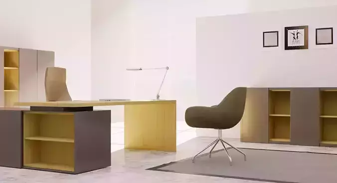 Office Desk Scene Corona Max 3D model