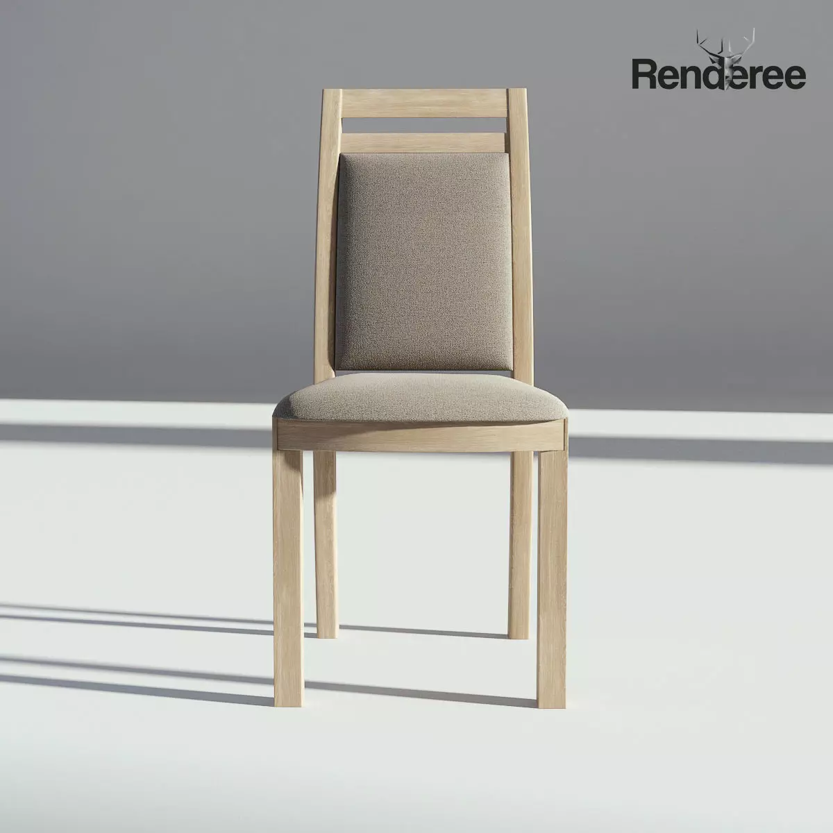 Light Wooden Sidechair 3D model