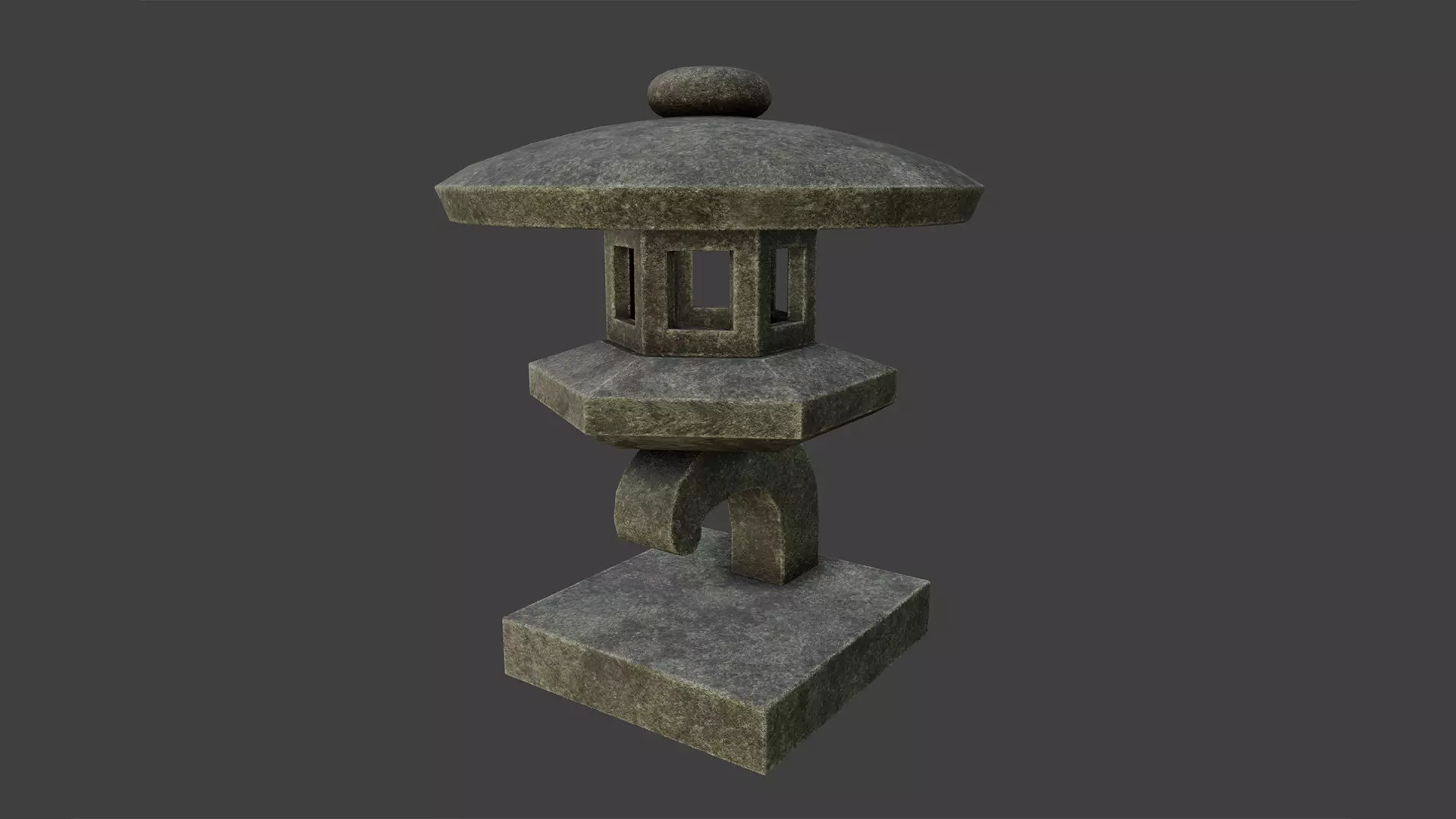 Japanese Stone Lantern 4 Low-poly 3D model