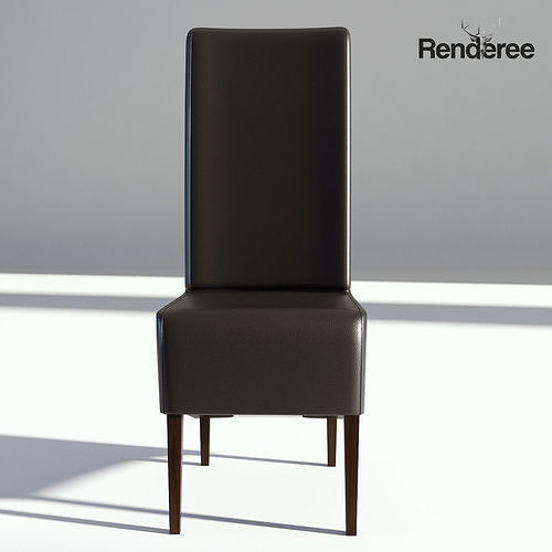 Black Leather Sidechair 3D model