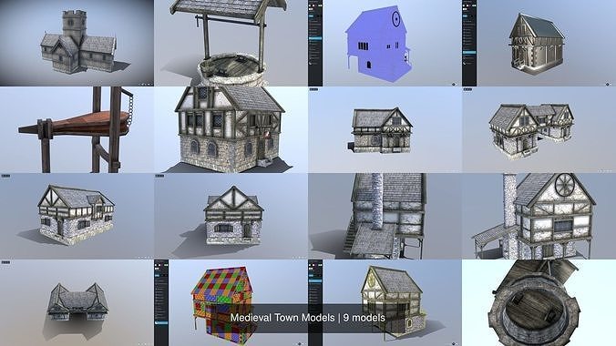 Medieval Town Models 3D Model Collection