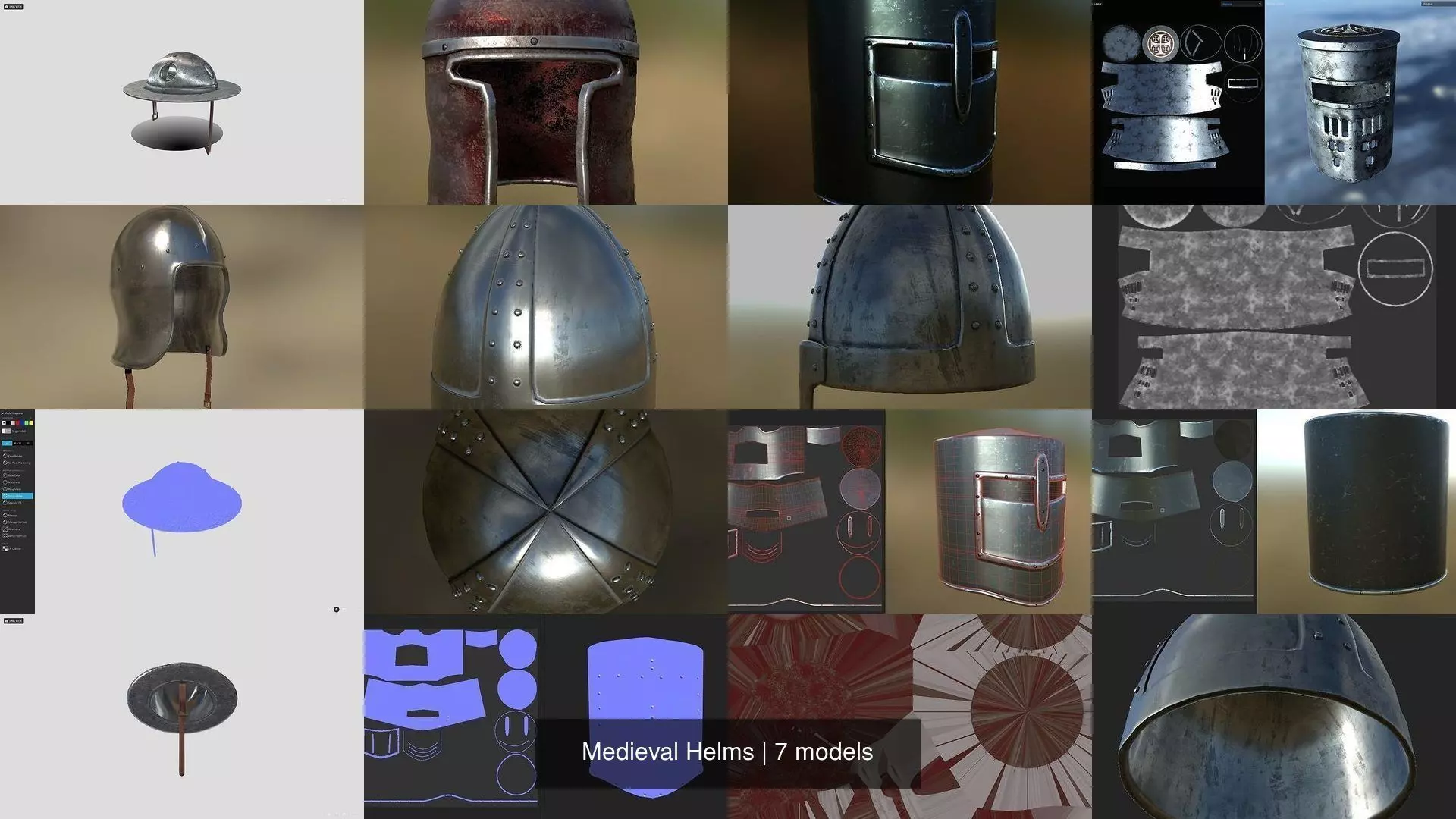 Medieval Helms 3D Model Collection_0