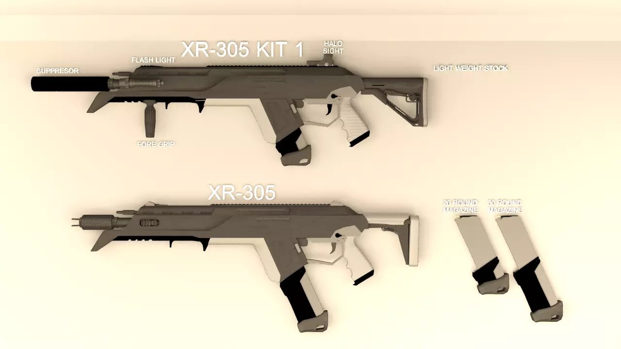 XR-305 RIFLE 3D model