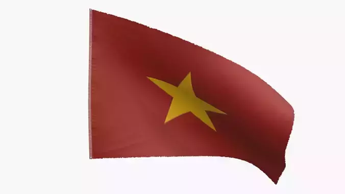North Vietnam Flag Low-poly 3D model
