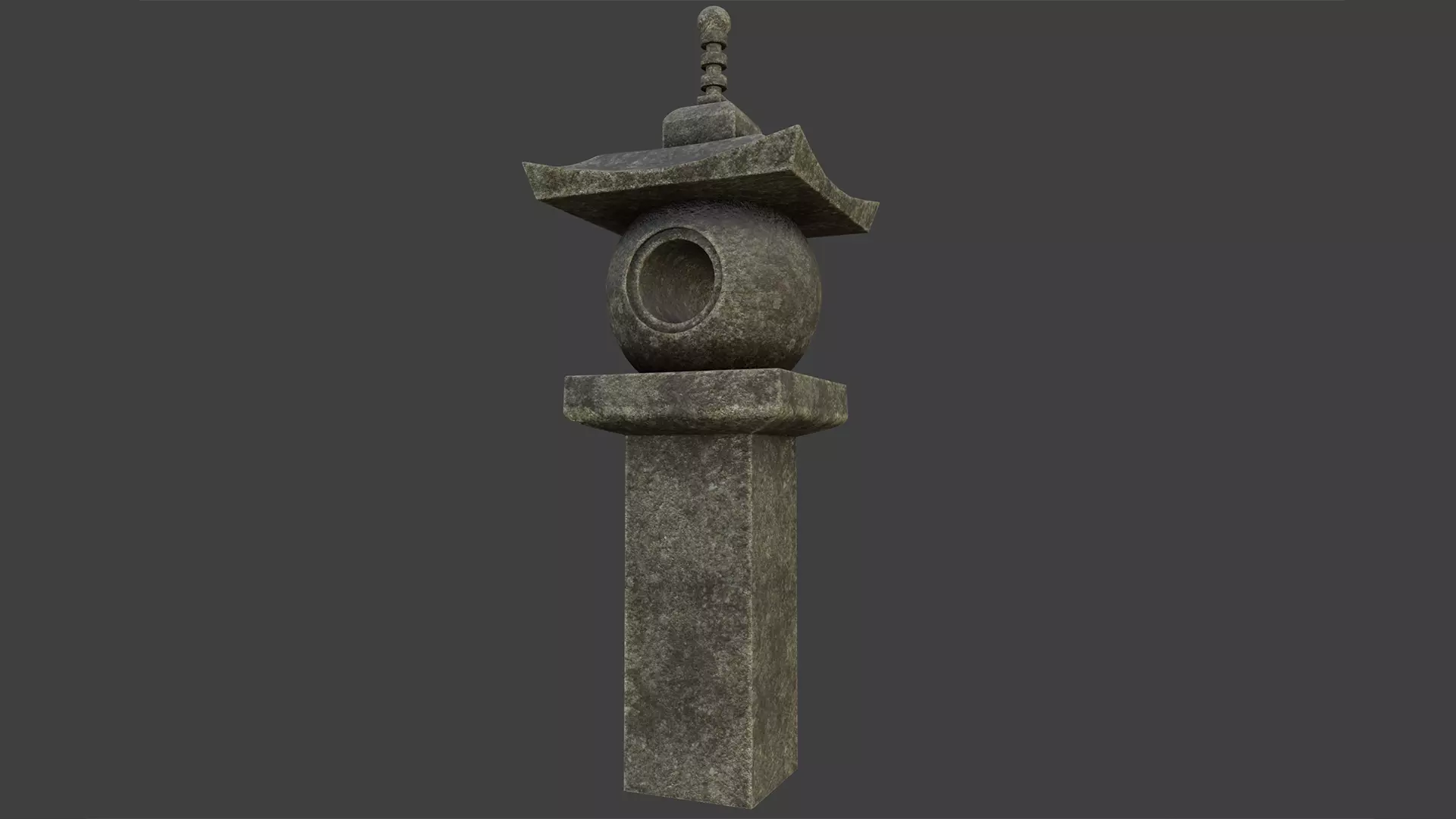Japanese Stone Lantern 8 Low-poly 3D model