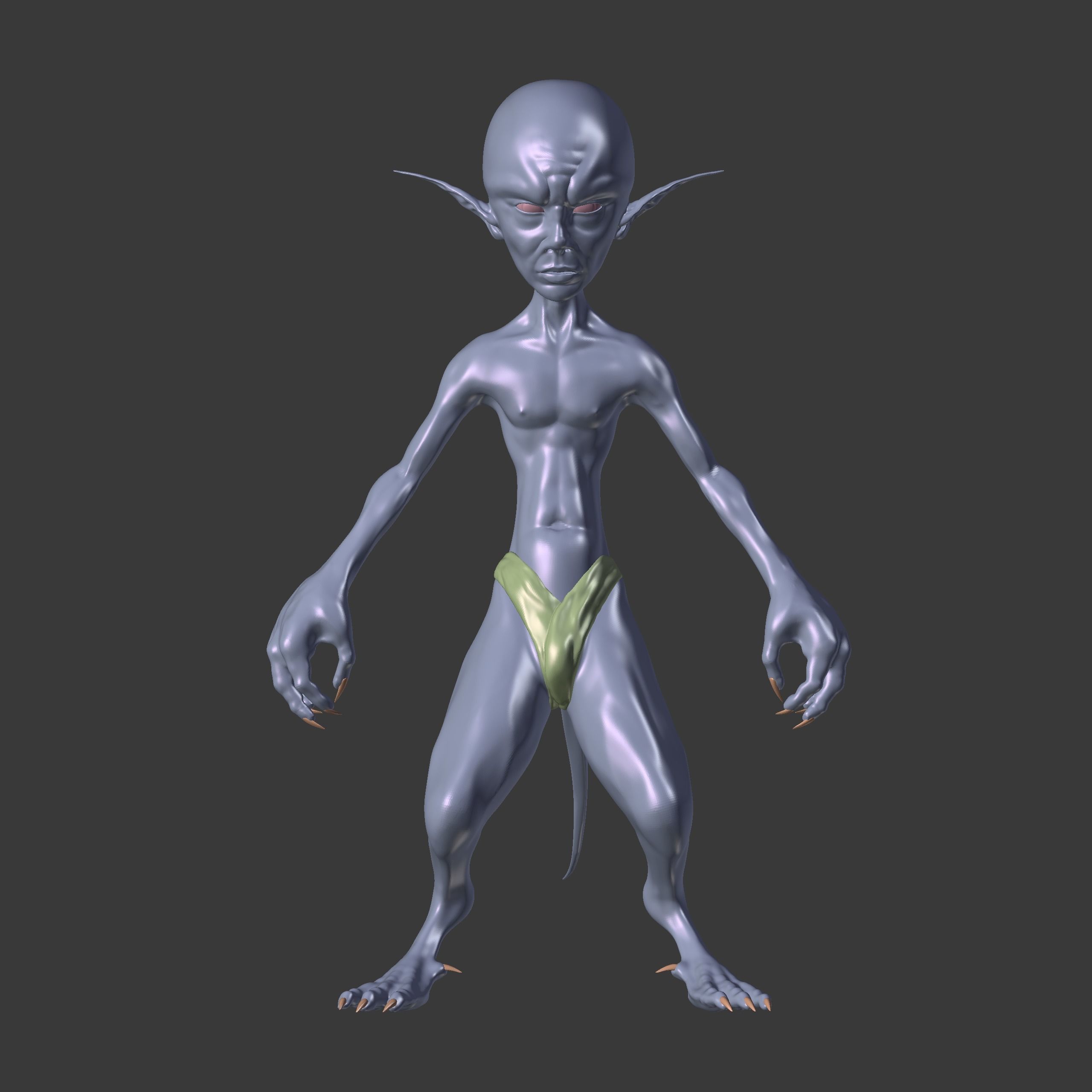 HomoRattus alien 3D model_1
