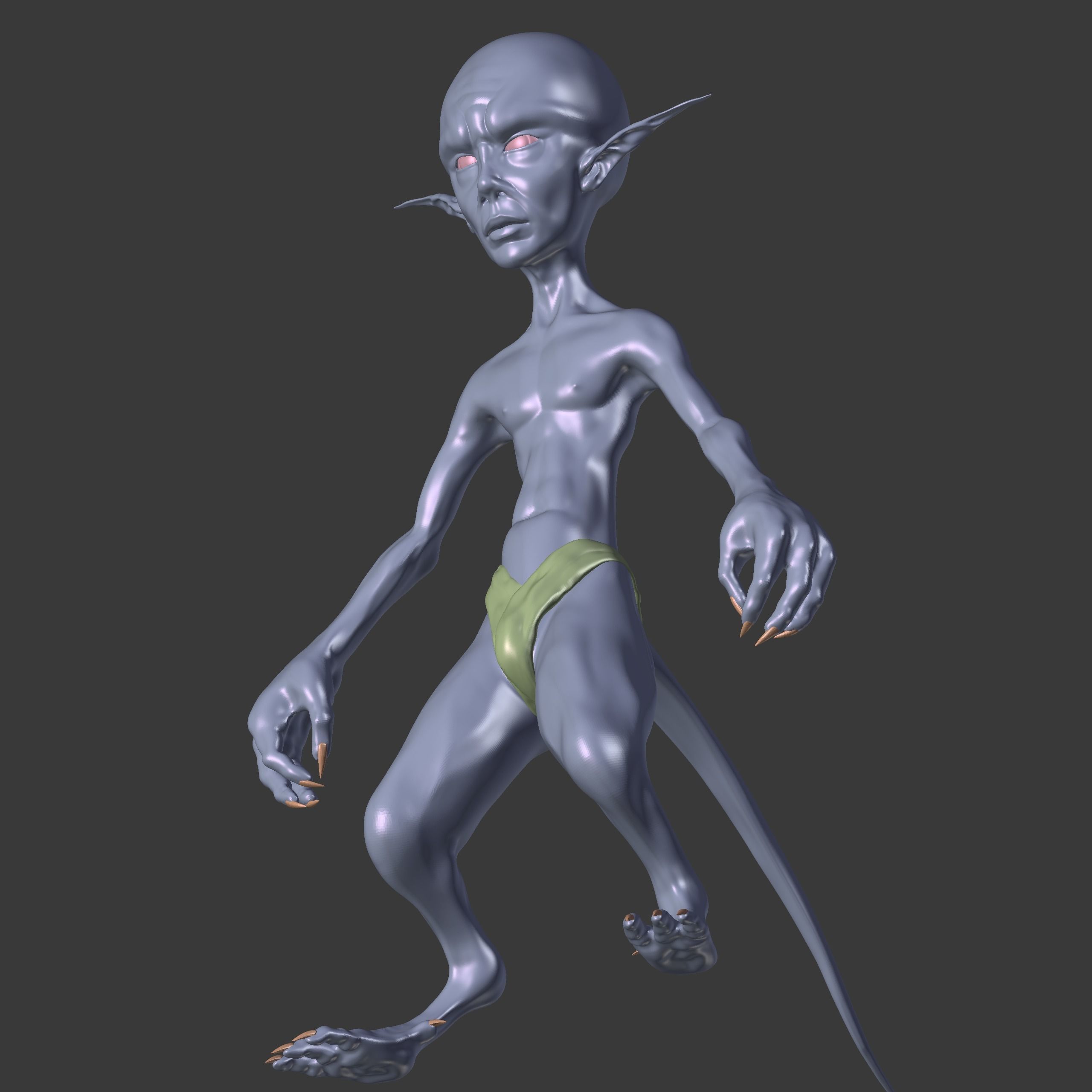 HomoRattus alien 3D model_2