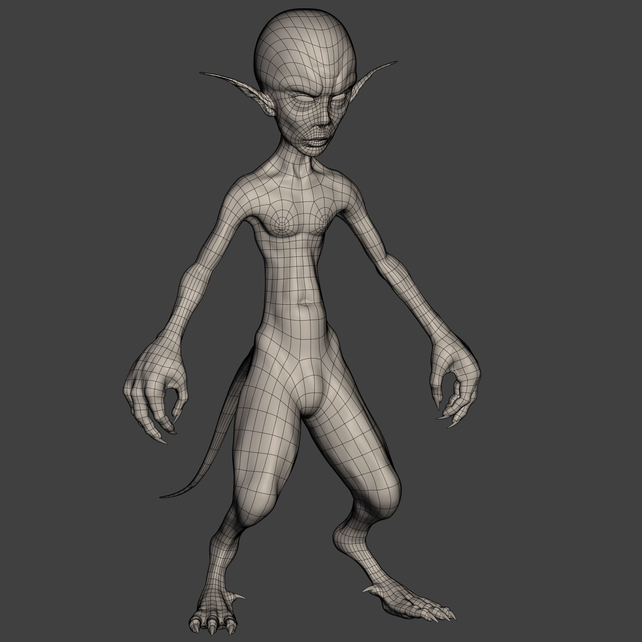 HomoRattus alien 3D model_3
