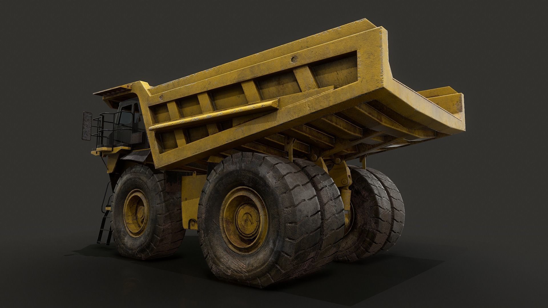 Mining Dump Truck Low-poly 3D model_3