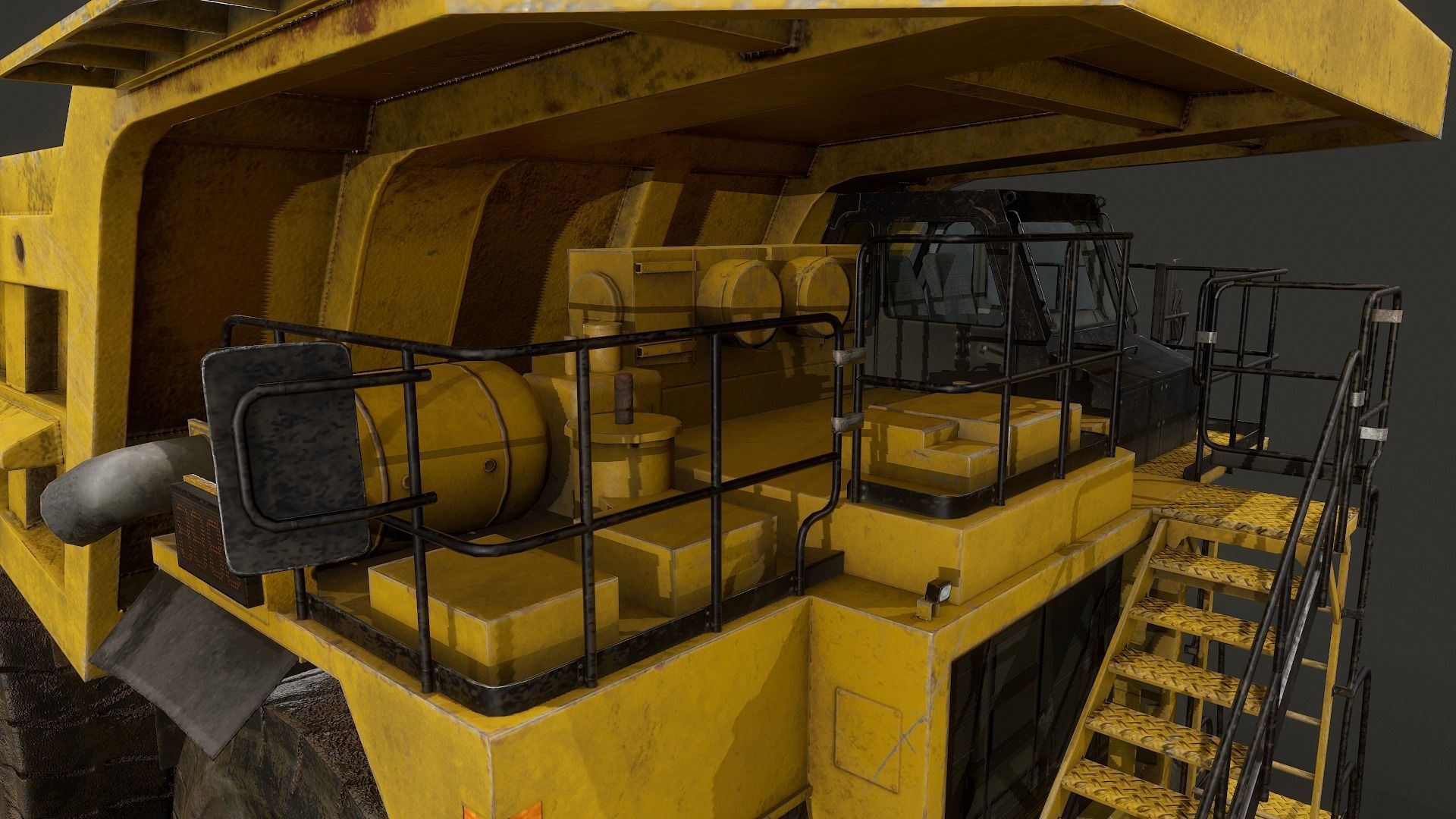 Mining Dump Truck Low-poly 3D model_6