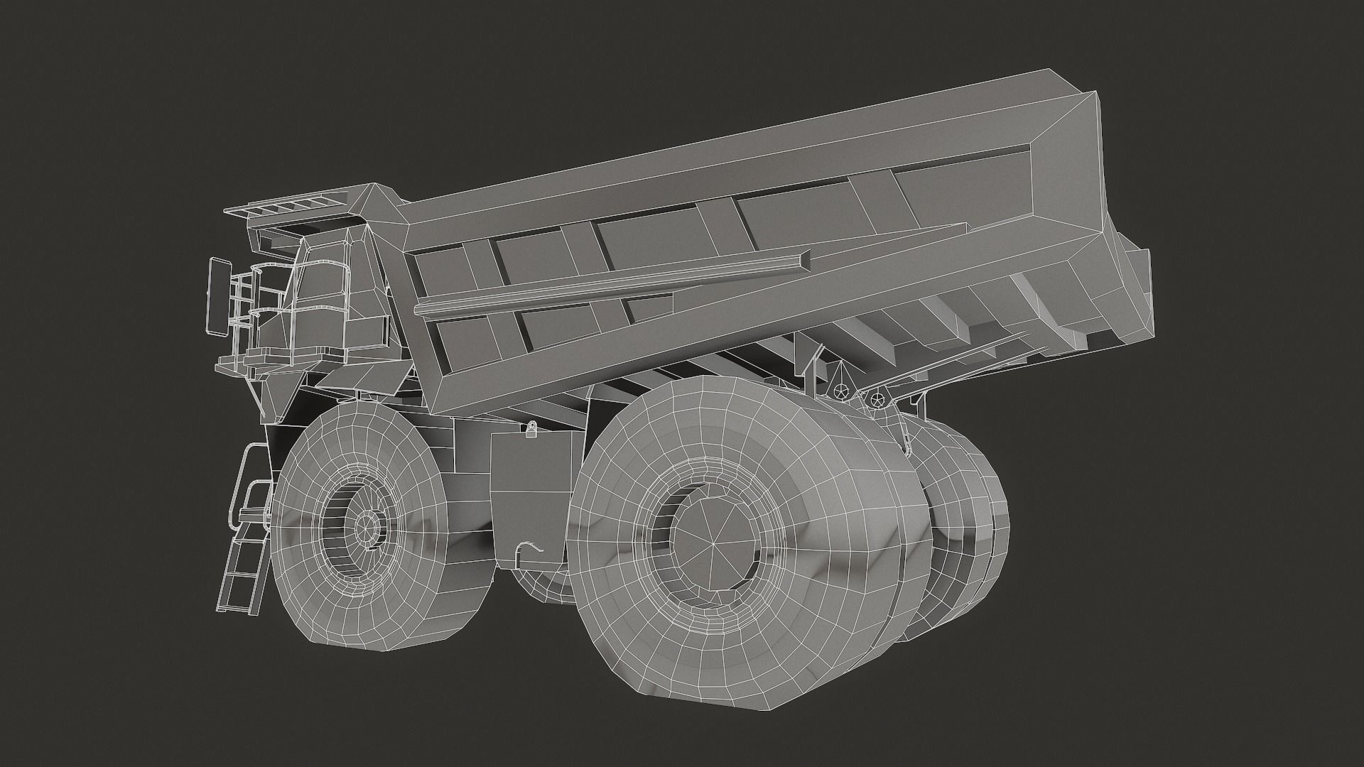 Mining Dump Truck Low-poly 3D model_10