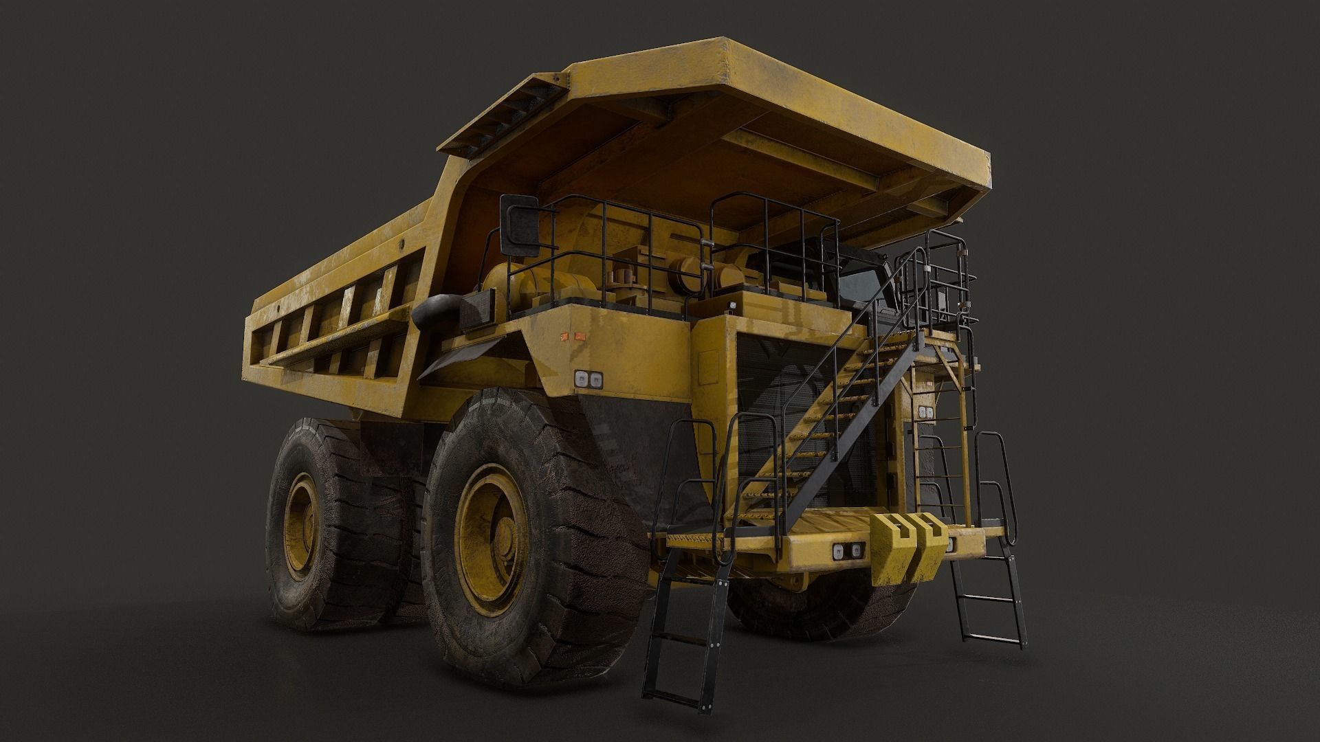 Mining Dump Truck Low-poly 3D model_2