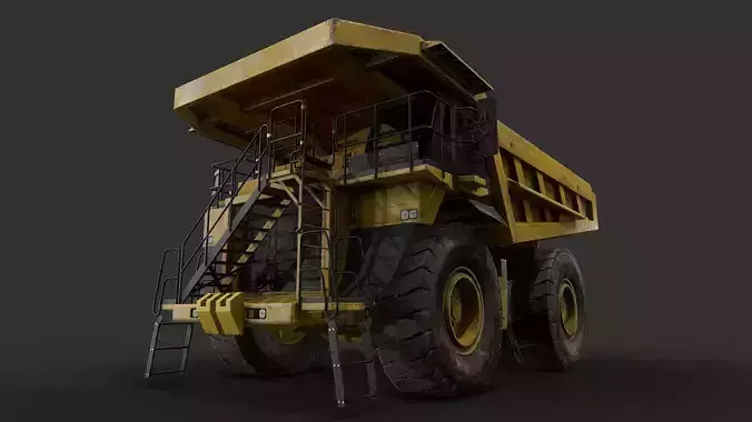 Mining Dump Truck Low-poly 3D model