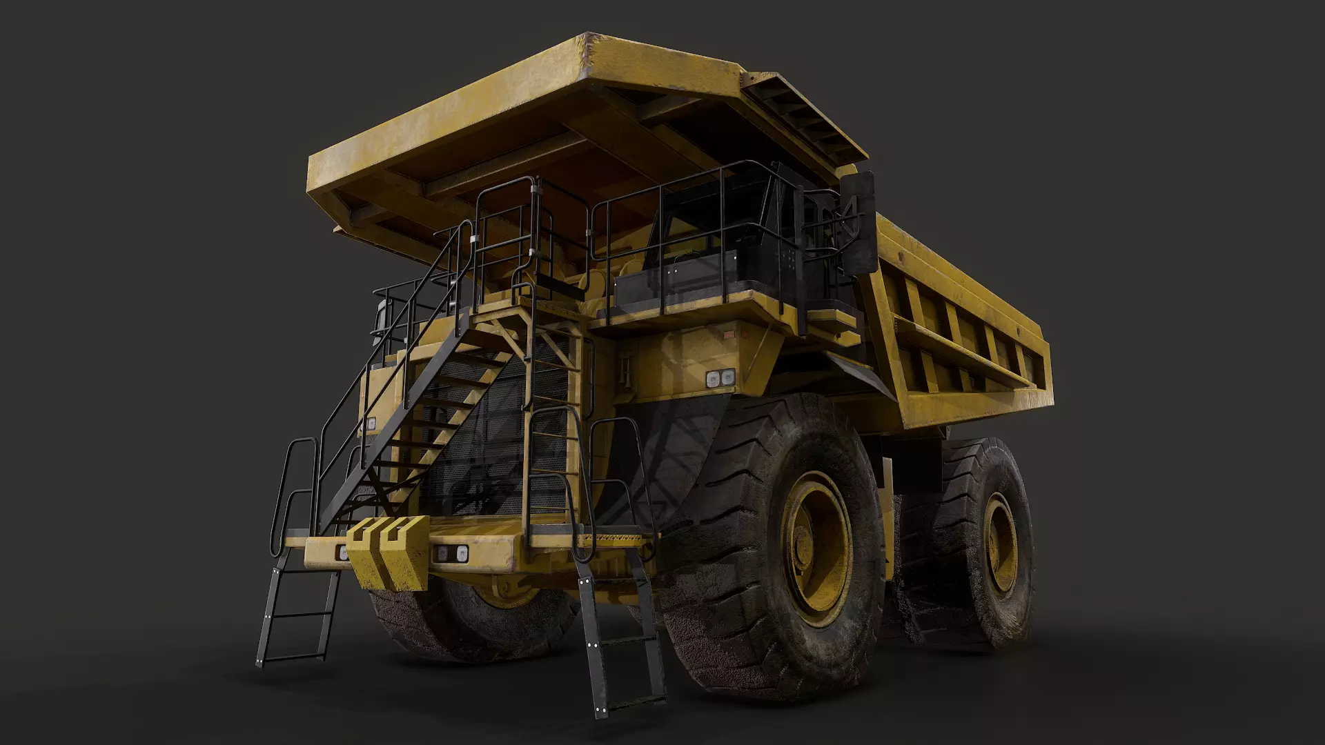 Mining Dump Truck Low-poly 3D model_0