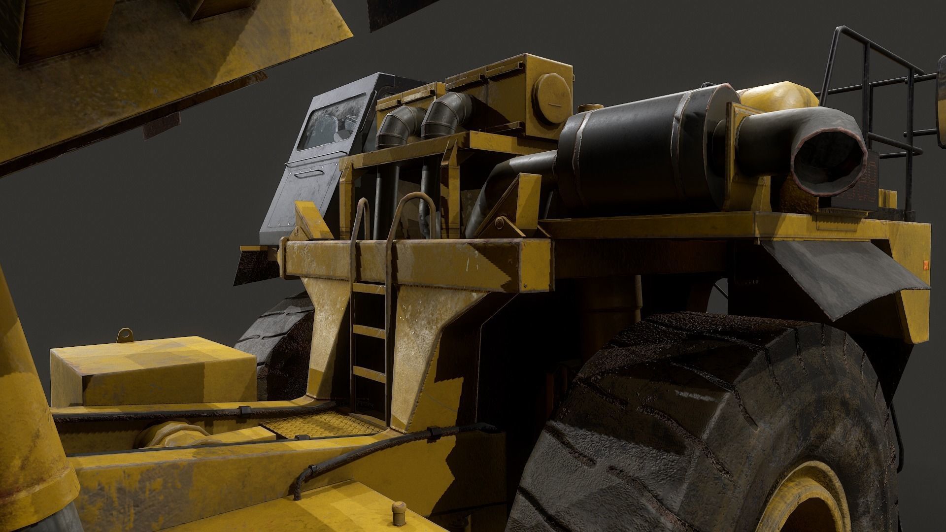 Mining Dump Truck Low-poly 3D model_7