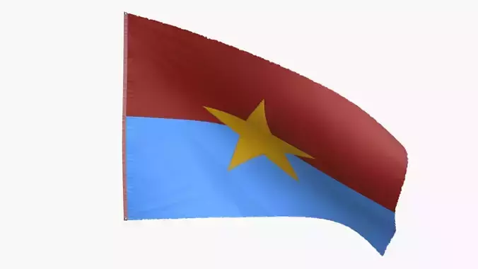 The flag of the Viet Cong Low-poly 3D model