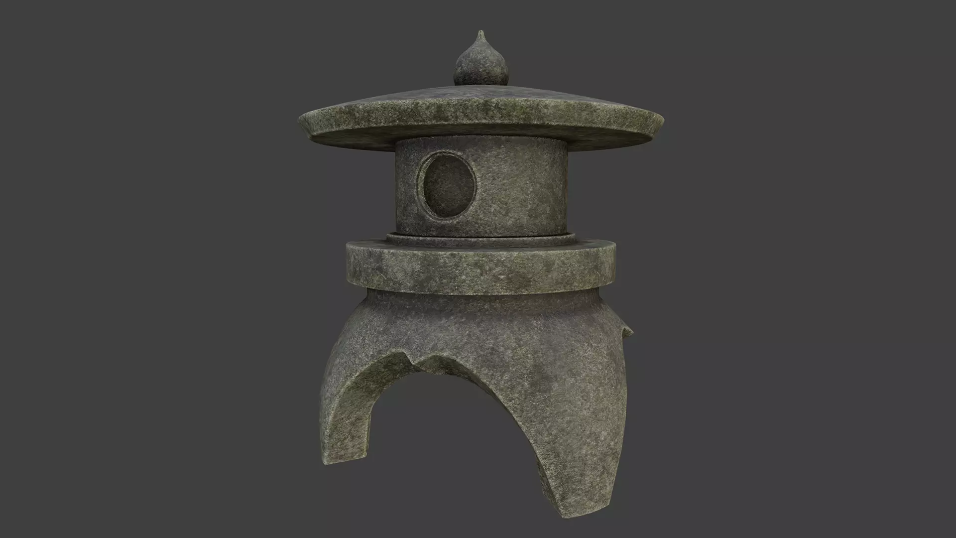 Japanese Stone Lantern 3 Low-poly 3D model