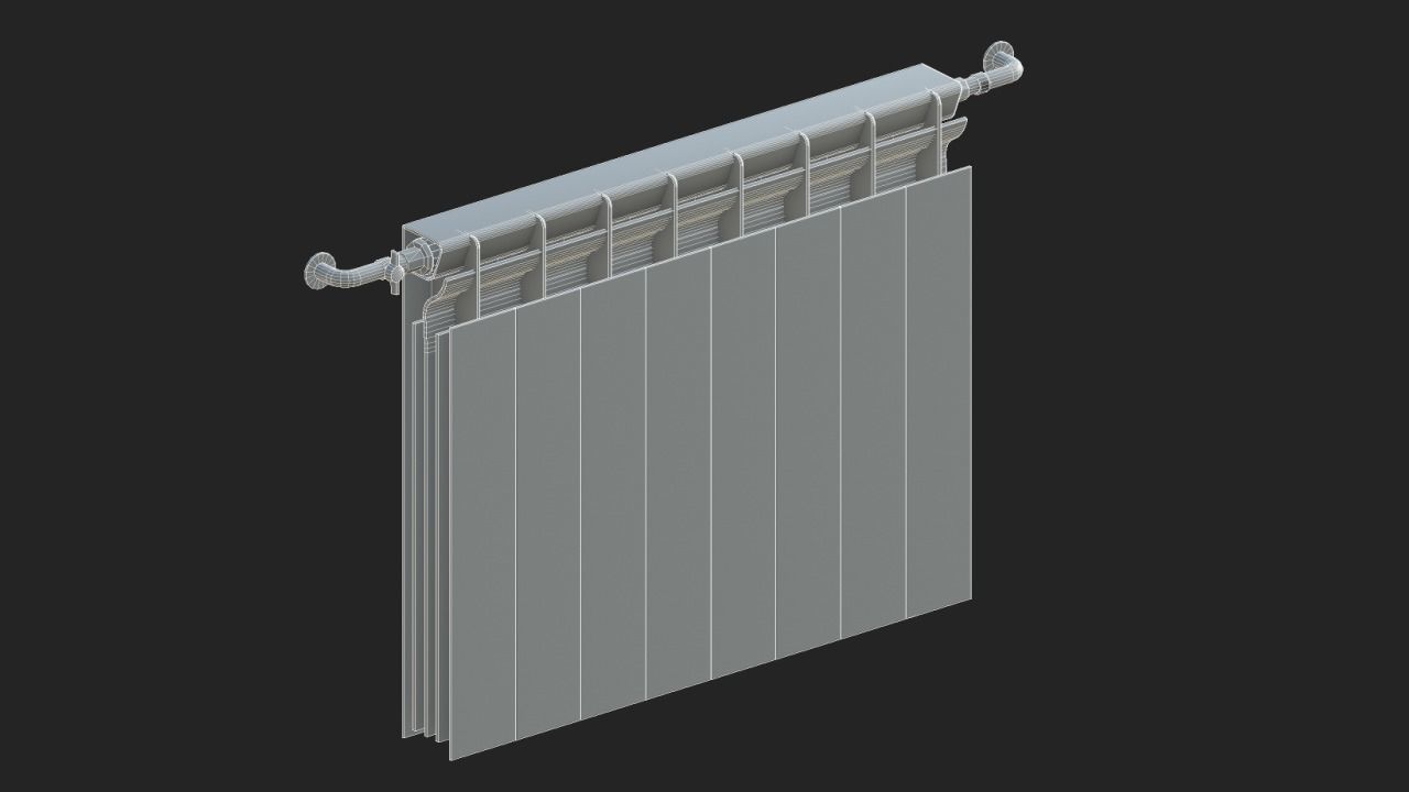 Radiator Heating Low-poly 3D model_3