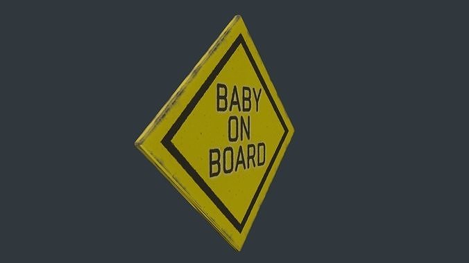 Baby on Board Sign Low-poly 3D model 3