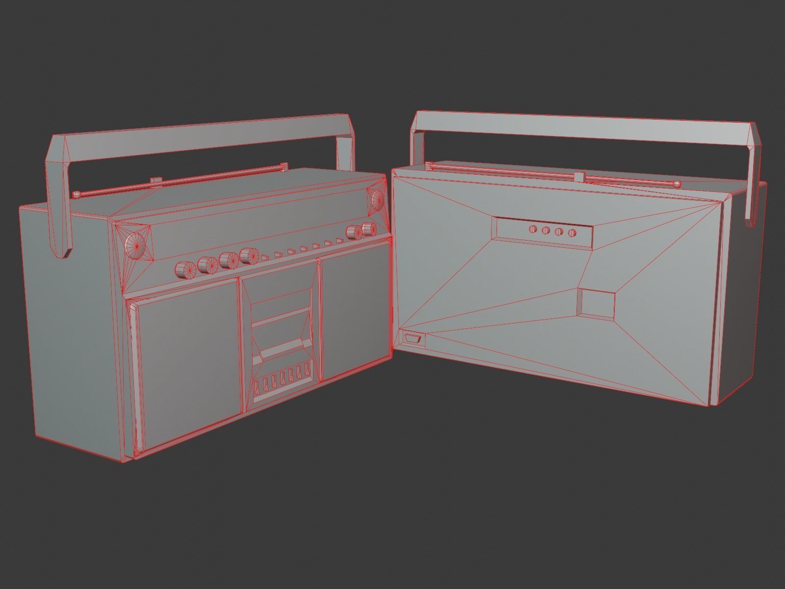 Game-ready Retro Boombox - Unity - HDRP - UE4 Low-poly 3D model_29