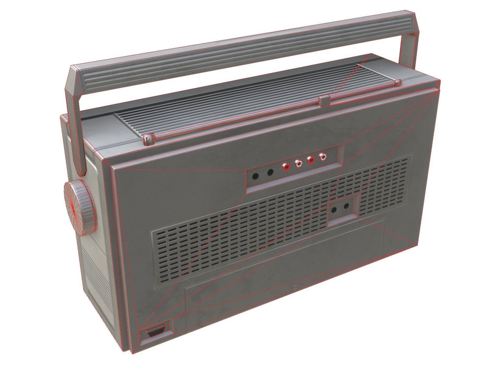 Game-ready Retro Boombox - Unity - HDRP - UE4 Low-poly 3D model_14