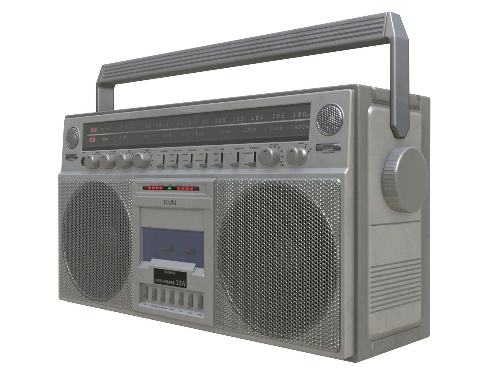 Game-ready Retro Boombox - Unity - HDRP - UE4 Low-poly 3D model_3