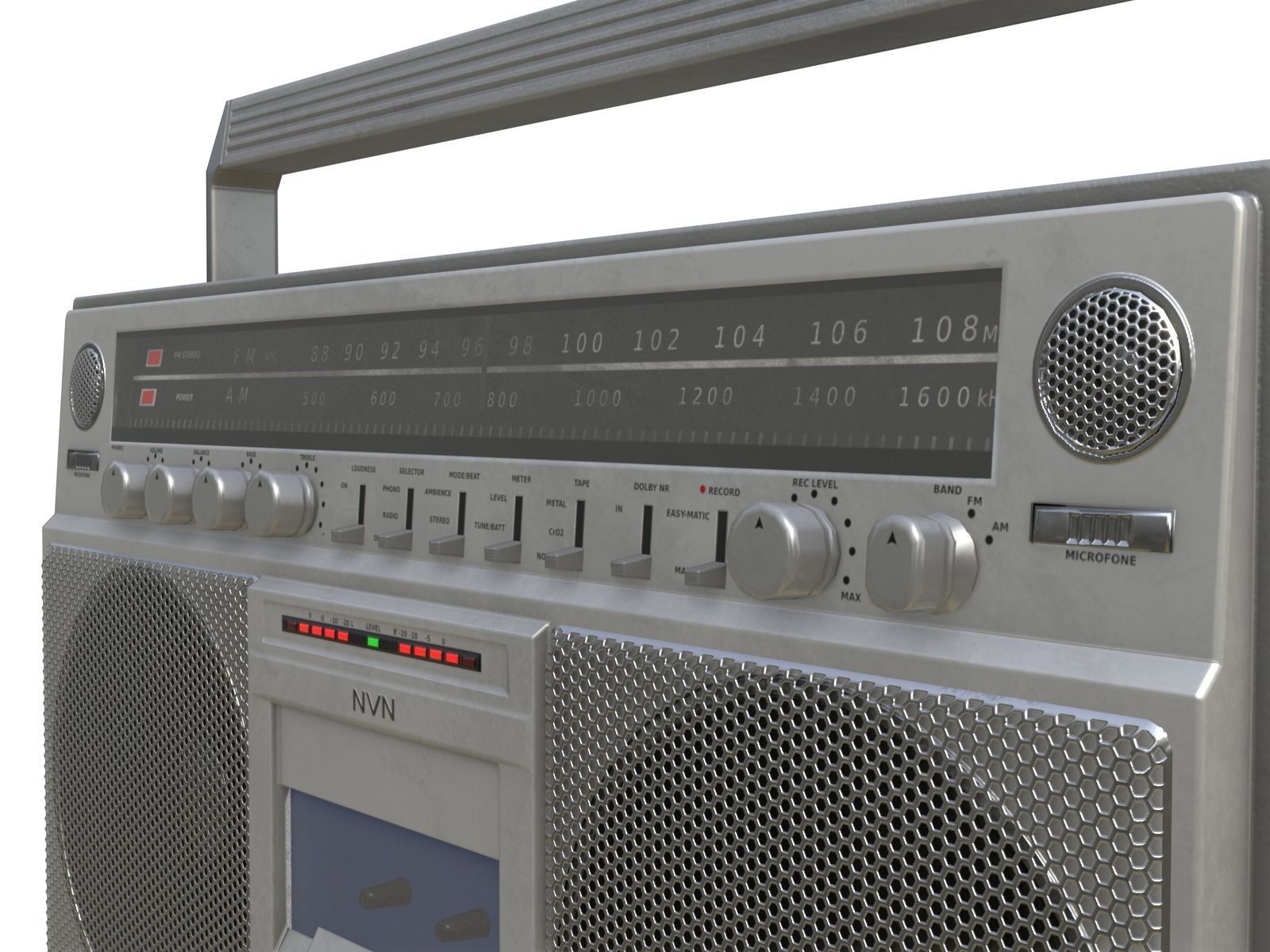 Game-ready Retro Boombox - Unity - HDRP - UE4 Low-poly 3D model_12