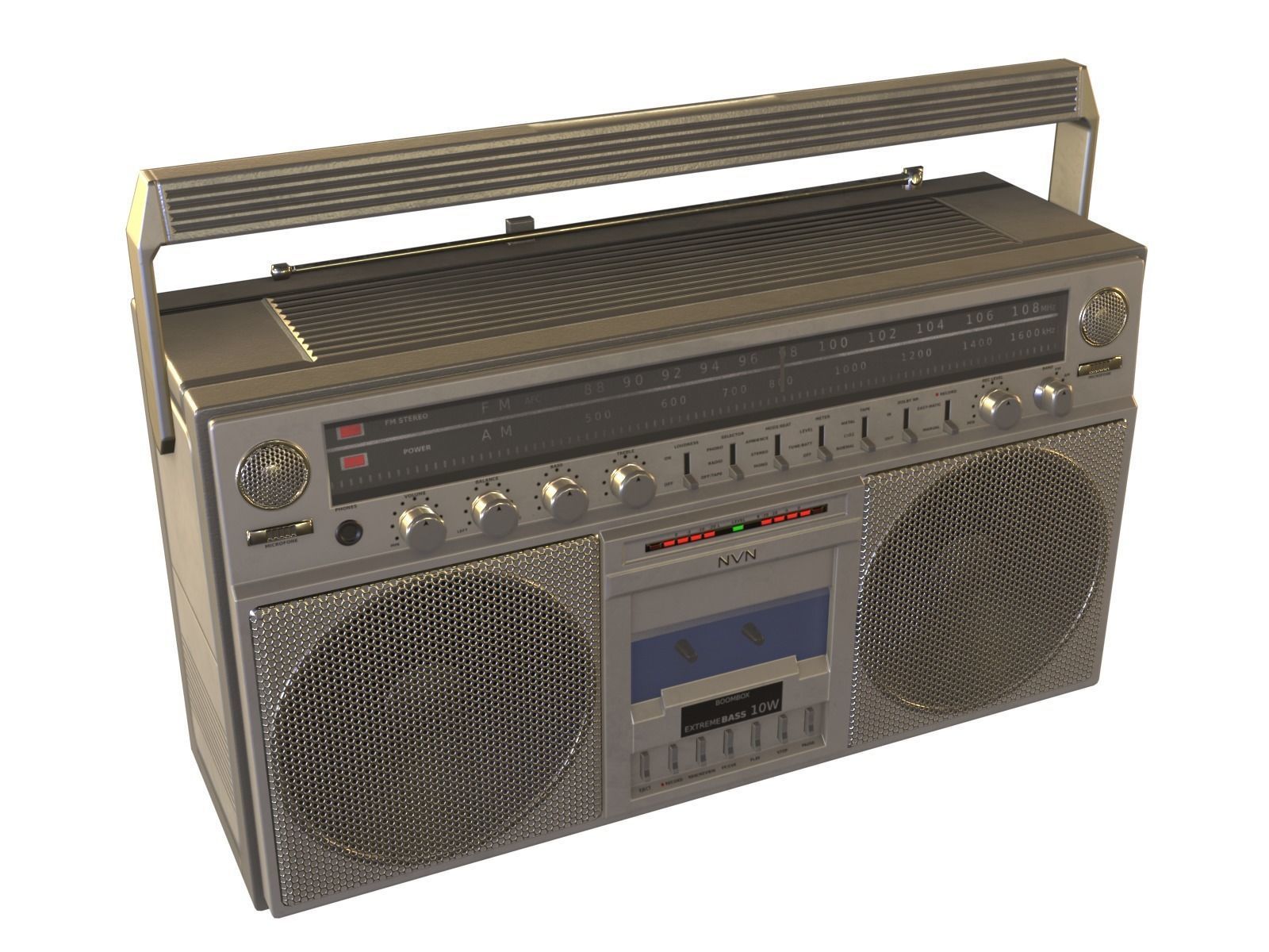 Game-ready Retro Boombox - Unity - HDRP - UE4 Low-poly 3D model_19