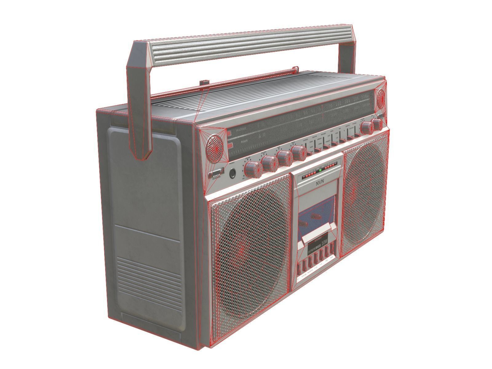 Game-ready Retro Boombox - Unity - HDRP - UE4 Low-poly 3D model_13