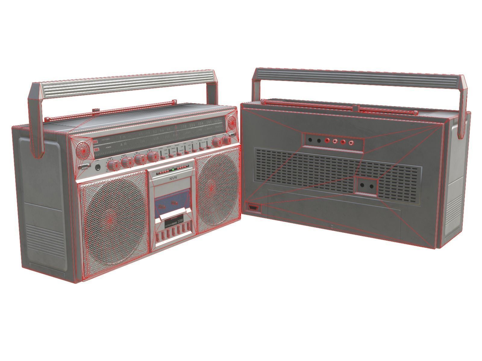 Game-ready Retro Boombox - Unity - HDRP - UE4 Low-poly 3D model_25