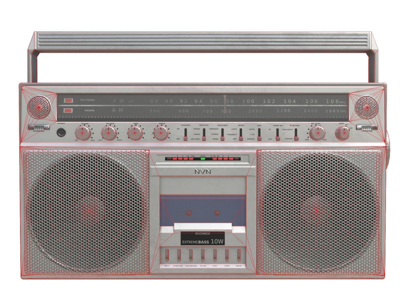 Game-ready Retro Boombox - Unity - HDRP - UE4 Low-poly 3D model_2